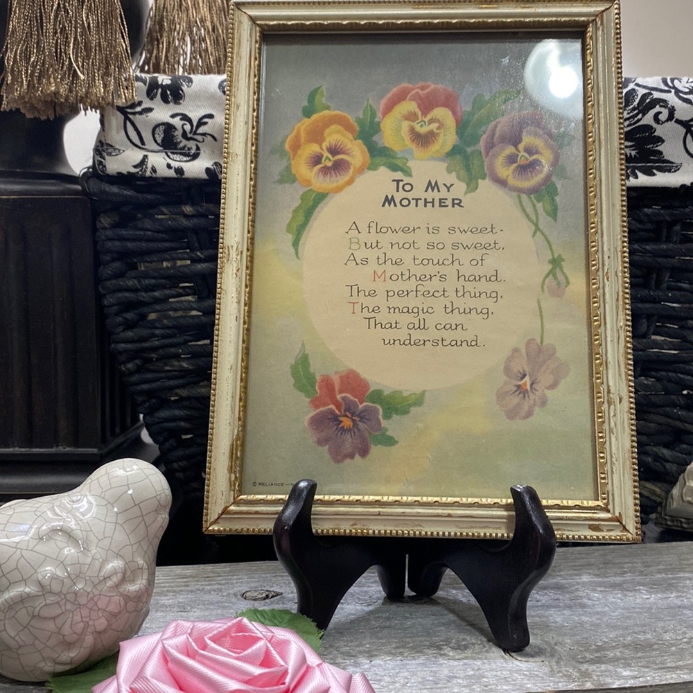 To My Mother Framed Vintage Print!